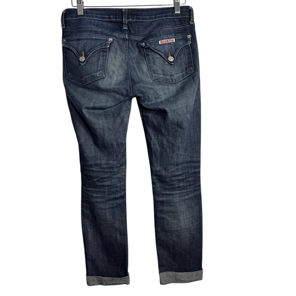Hudson Women’s Bacara Crop Straight Cuffed Jeans Classic Blue Denim - Size 27 - Picture 3 of 11
